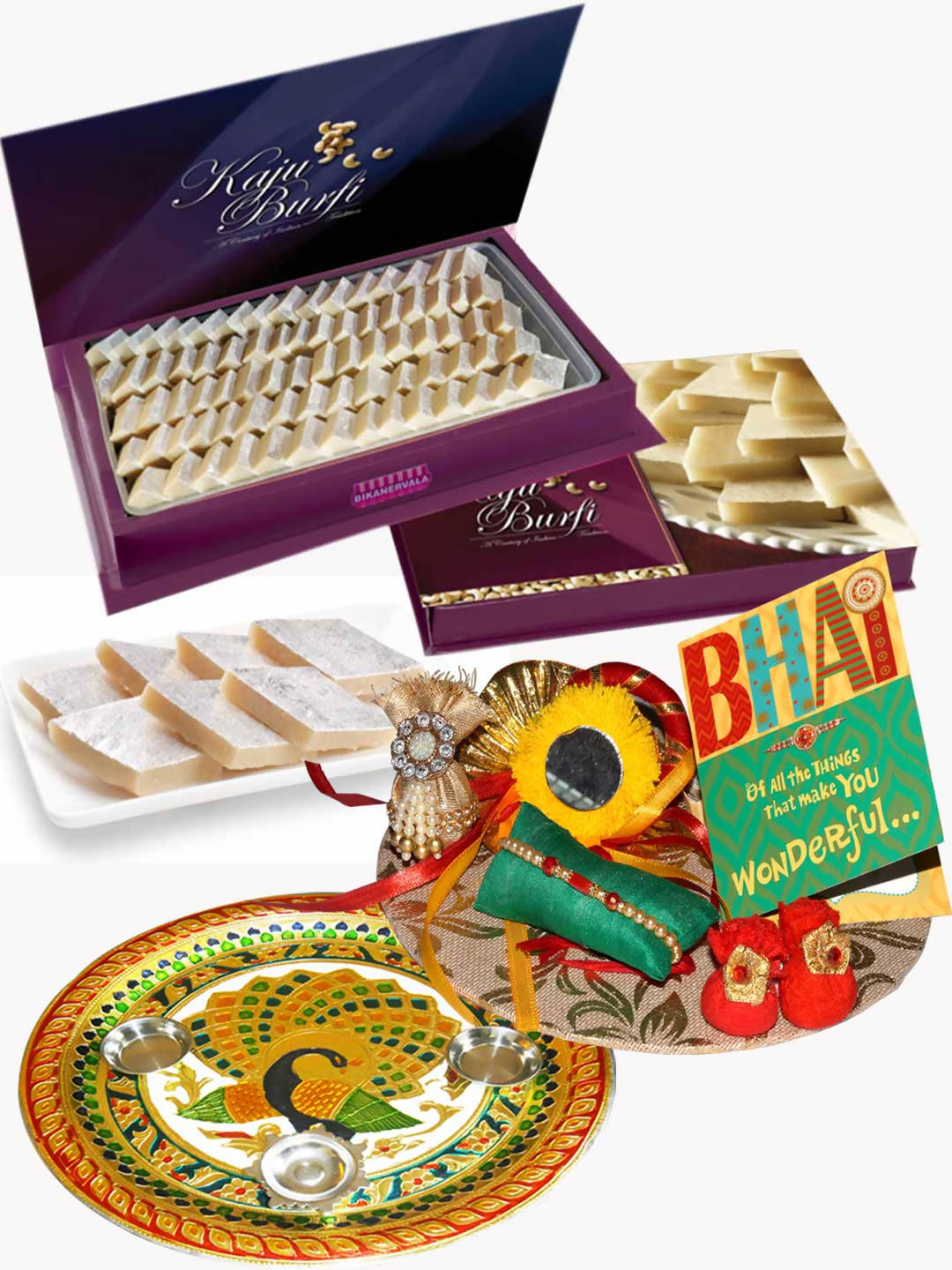 Bikanervala Kaju Katli and Rakhi Puja Thali - Distacart
