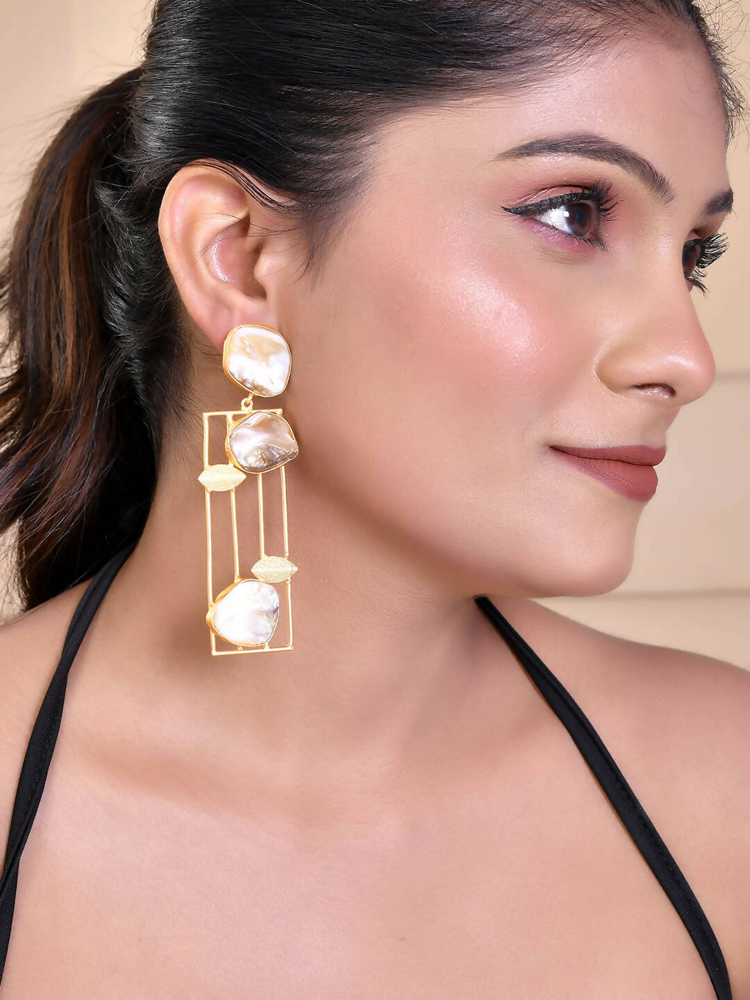 VOJ Women Gold Color stainless steel Earrings - Distacart