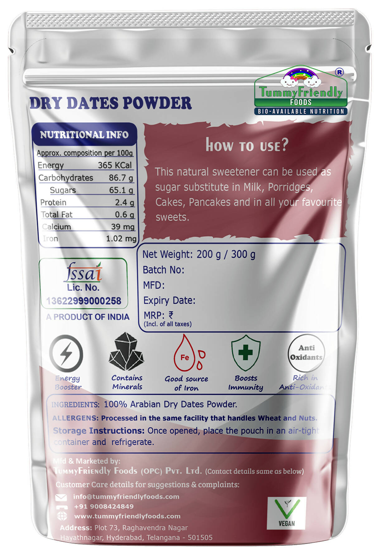 TummyFriendly Foods Dry Dates Powder from Premium Arabian Dates, Kharek Powder Cereal - Distacart