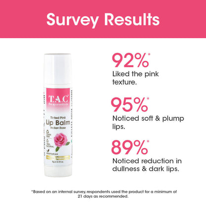 TAC - The Ayurveda Co. Tinted Indian Rose Vegan Lip Balm - Distacart