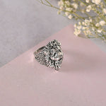 Thumbnail for NVR Men Silver-Plated Lion Face Finger Ring - Distacart
