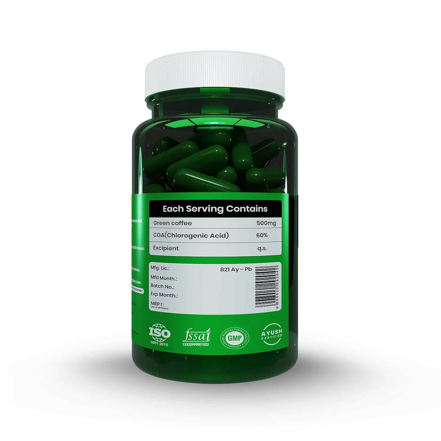 Sheopal's Slimo Pure & Natural Green Coffee Extract Capsules - Distacart