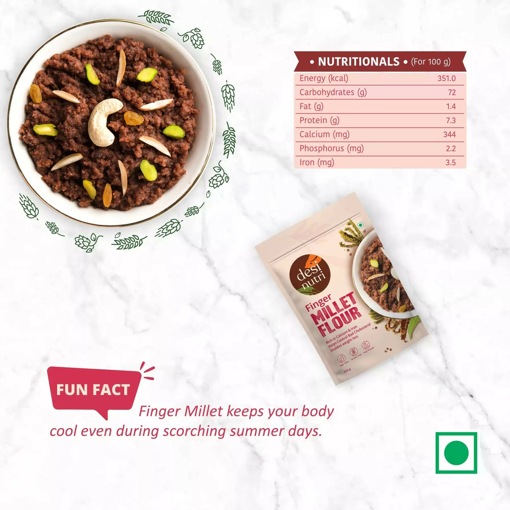 Desi Nutri Finger Millet Flour - Distacart