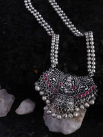 Thumbnail for Mominos Fashion Johar Kamal Oxidised Laxmi Mata Statement Piece Long Necklace