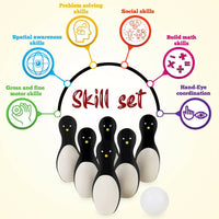Thumbnail for Matoyi Wooden Penguin Bowling Set For Kids - Distacart