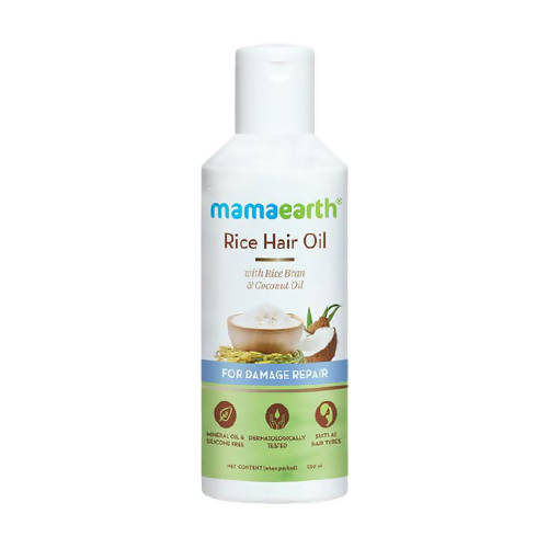 Mamaearth Rice Hair Oil with Rice Bran &amp; Coconut Oil For Damage Repair - Distacart