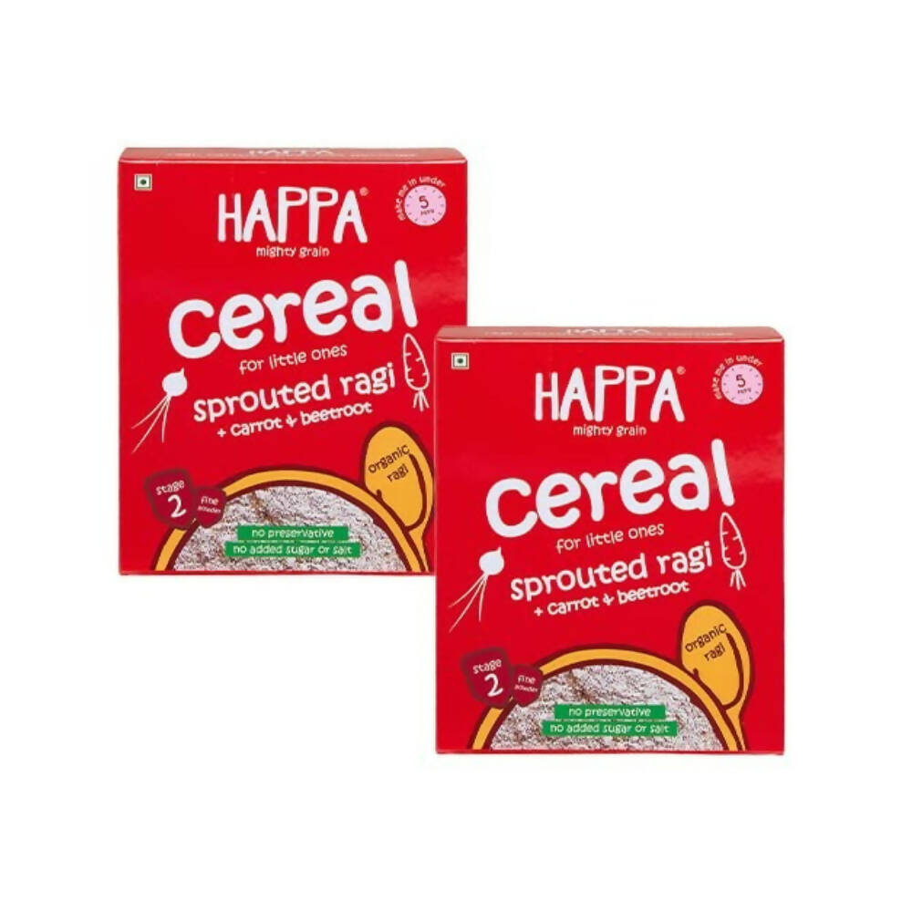 Happa Organic Baby Food Sprouted Ragi, Carrot and Beetroot Porridge Mix - Distacart