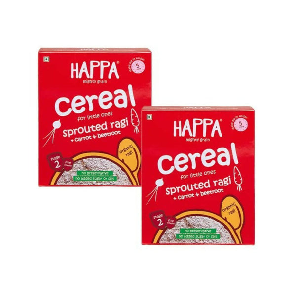 Happa Organic Baby Food Sprouted Ragi, Carrot and Beetroot Porridge Mix - Distacart