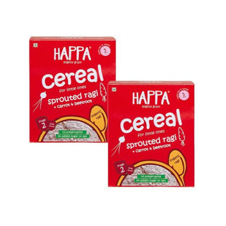 Happa Organic Baby Food Sprouted Ragi, Carrot and Beetroot Porridge Mix - Distacart