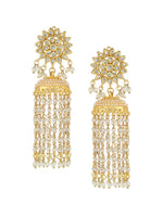Thumbnail for NVR Women Gold-Plated Contemporary Jhumkas Earrings - Distacart