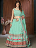 Myra Sea Green Chinon Embroidered Designer Lehenga - Distacart