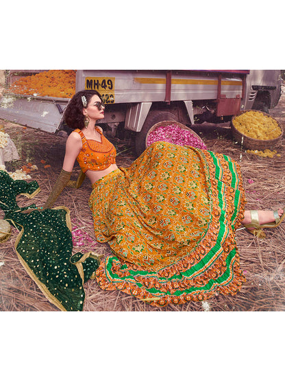Myra Musturd Art Silk Embroidered Designer Lehenga - Distacart