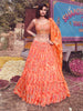 Myra Peach Chinon Embroidered Designer Lehenga - Distacart