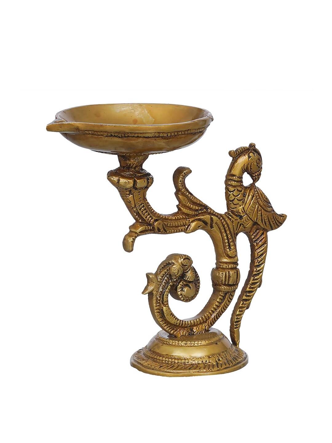 eCraftIndia Beige Peacock Design Diyas - Distacart