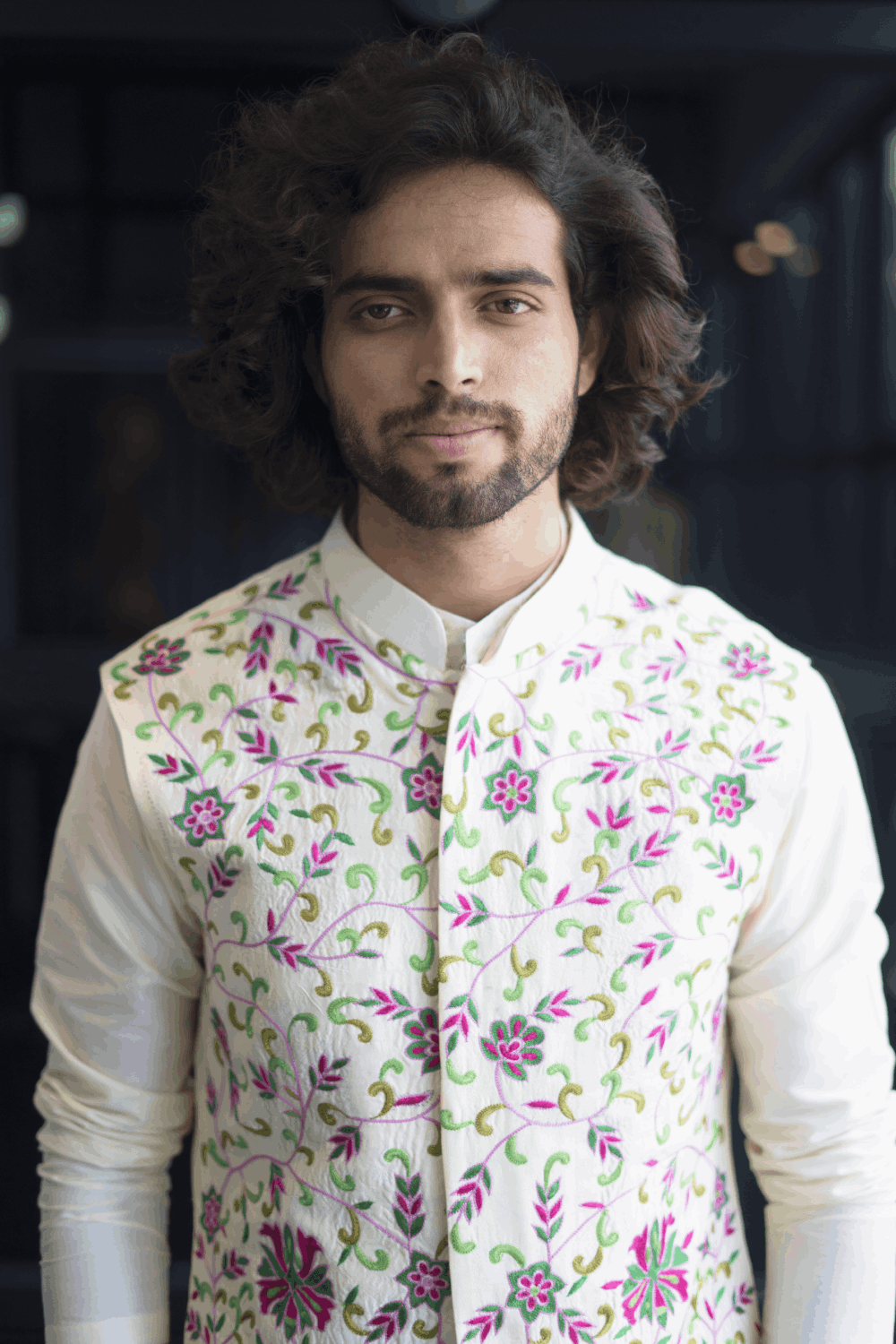 Off White Designer Men's Nehru Jacket by Hilo Designs - Distacart