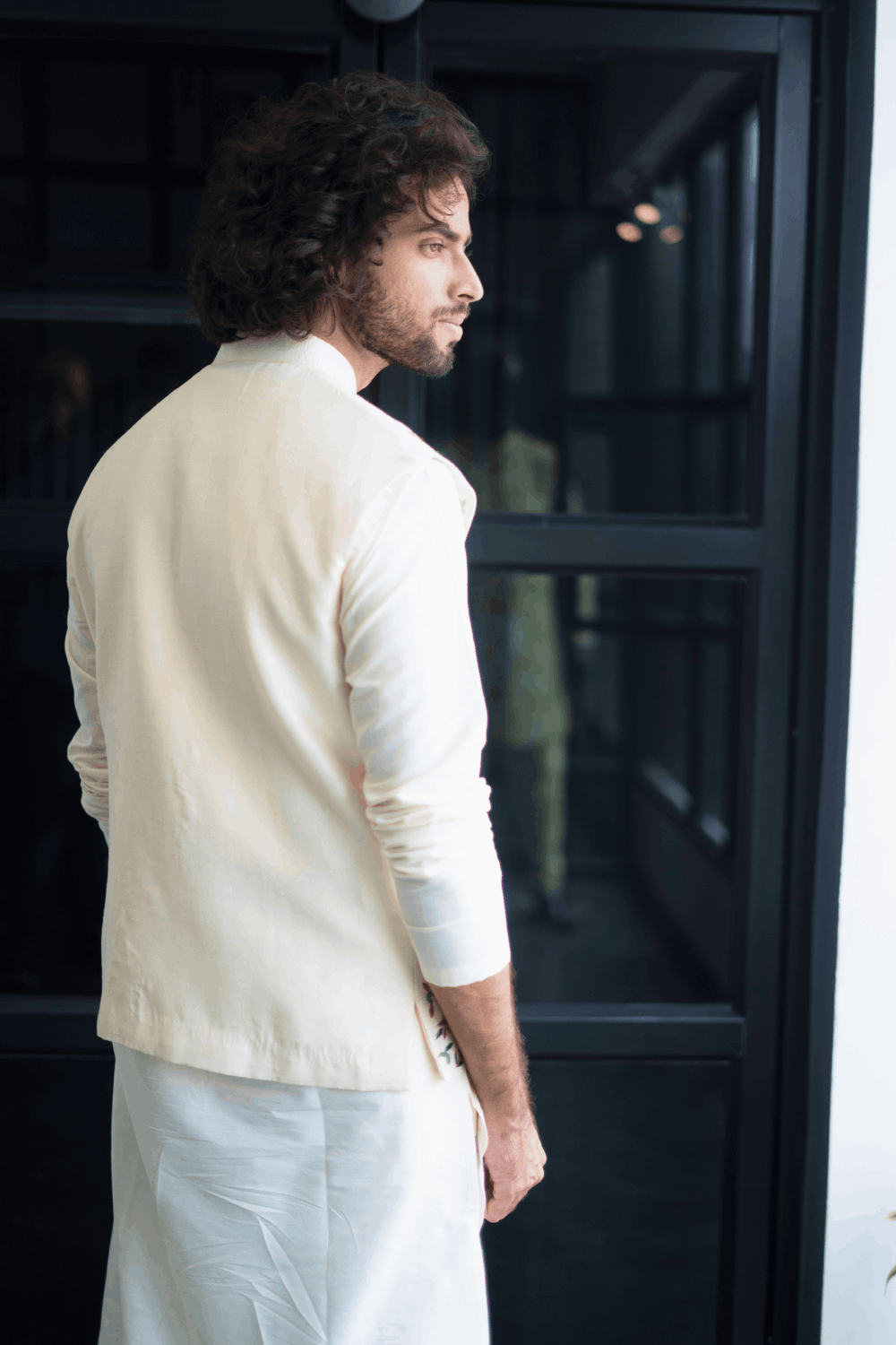 Off White Designer Men's Nehru Jacket by Hilo Designs - Distacart