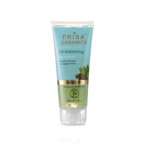 Prisa Organics Tea Tree & Clove Oil Balancing Face Wash - Distacart