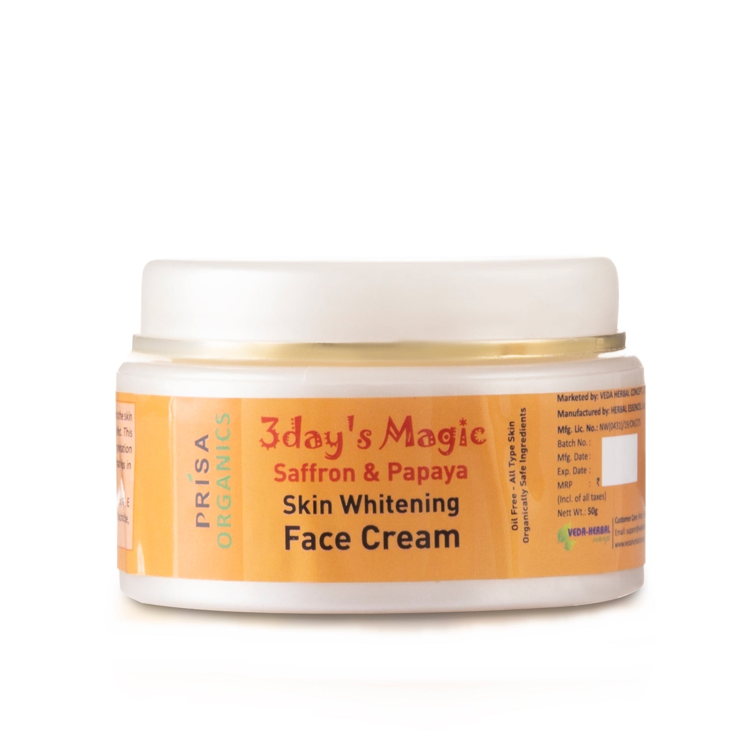 Prisa Organics 3 Day's Magic Face Cream - Distacart