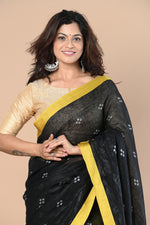 Thumbnail for Very Much Indian Pure Linen Saree With Sleek Border and Exclusive Design - Distacart