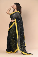 Thumbnail for Very Much Indian Pure Linen Saree With Sleek Border and Exclusive Design - Distacart