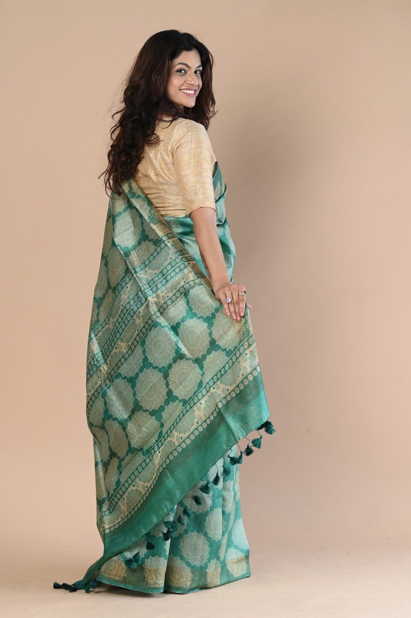 Very Much Indian Exclusive Handloom Pure Tussar Silk Saree By Khadigram Certified Weavers - Distacart