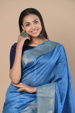 Thumbnail for Very Much Indian Exclusive Pure Moonga Tussar Silk Saree With Beautiful Border - Distacart