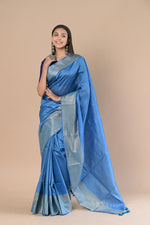 Thumbnail for Very Much Indian Exclusive Pure Moonga Tussar Silk Saree With Beautiful Border - Distacart