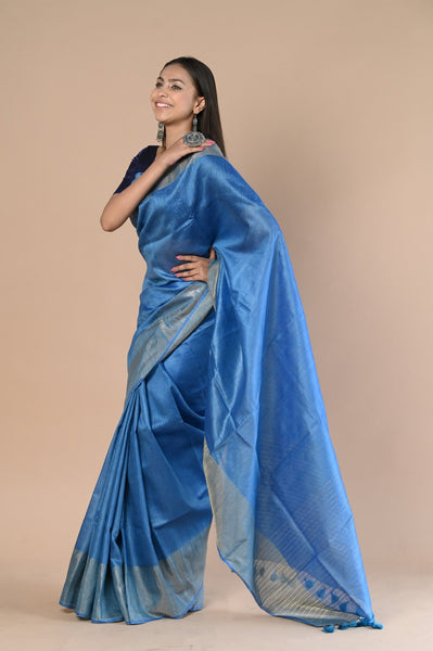 Very Much Indian Exclusive Pure Moonga Tussar Silk Saree With Beautiful Border - Distacart