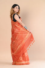 Thumbnail for Very Much Indian Authentic Handloom Pure Cotton Saree with Hand Batik Work - Distacart