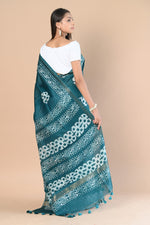 Thumbnail for Very Much Indian Authentic Handloom Pure Cotton Saree with Hand Batik Work - Distacart