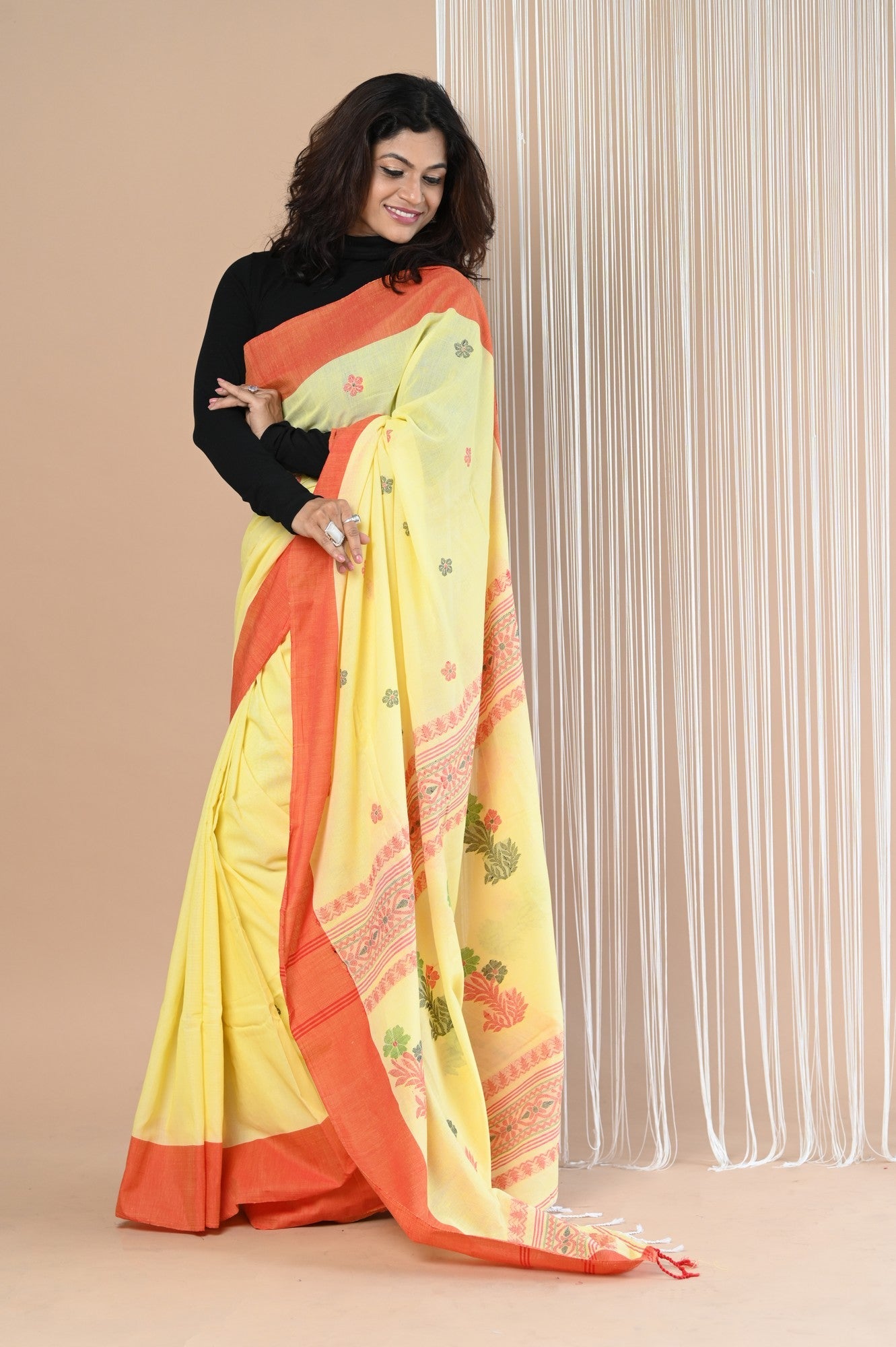 Very Much Indian Handloom Pure Cotton Saree With Handwoven Buttis - Distacart