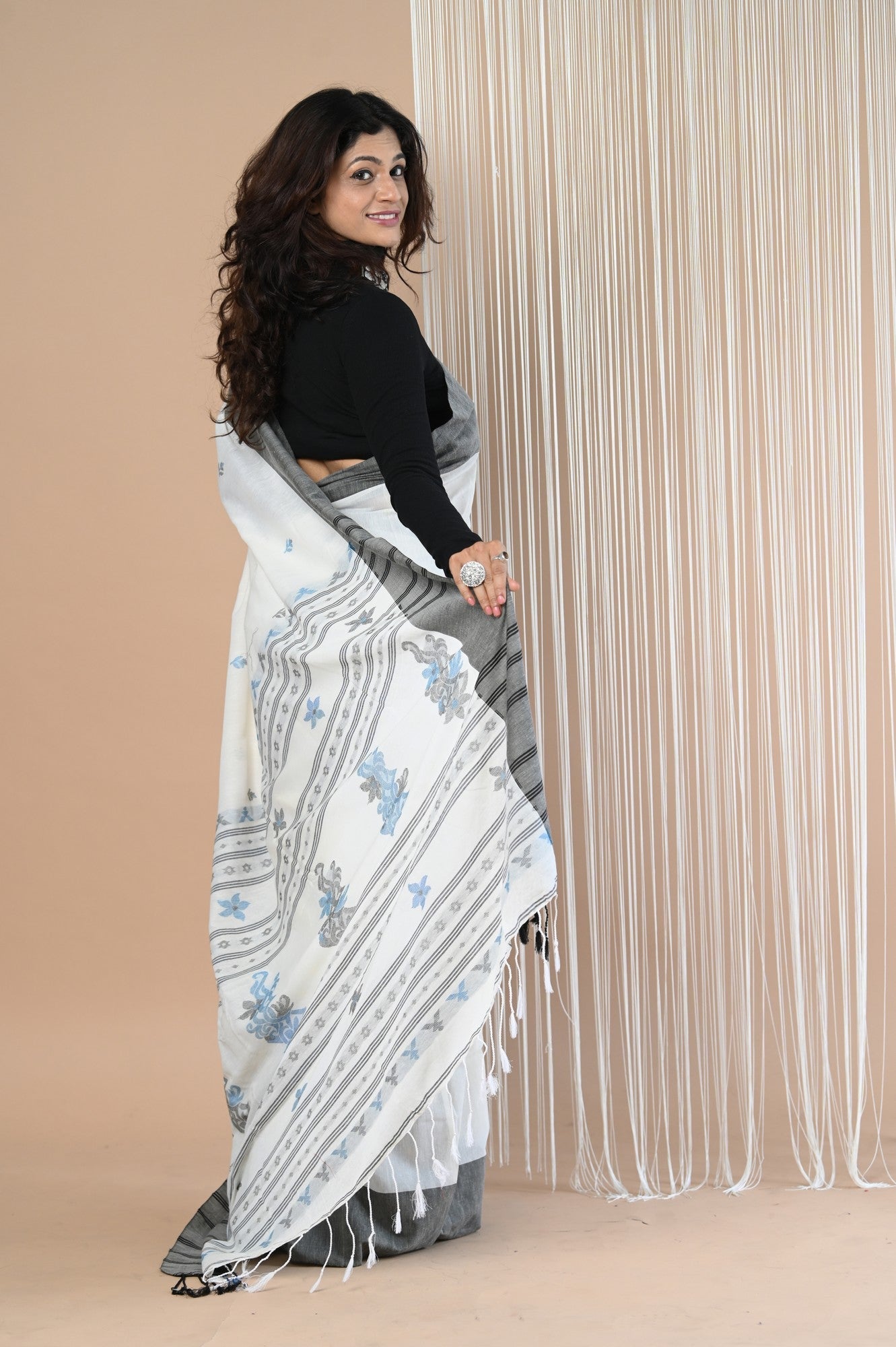 Very Much Indian Handloom Pure Cotton Saree With Handwoven Buttis - Distacart