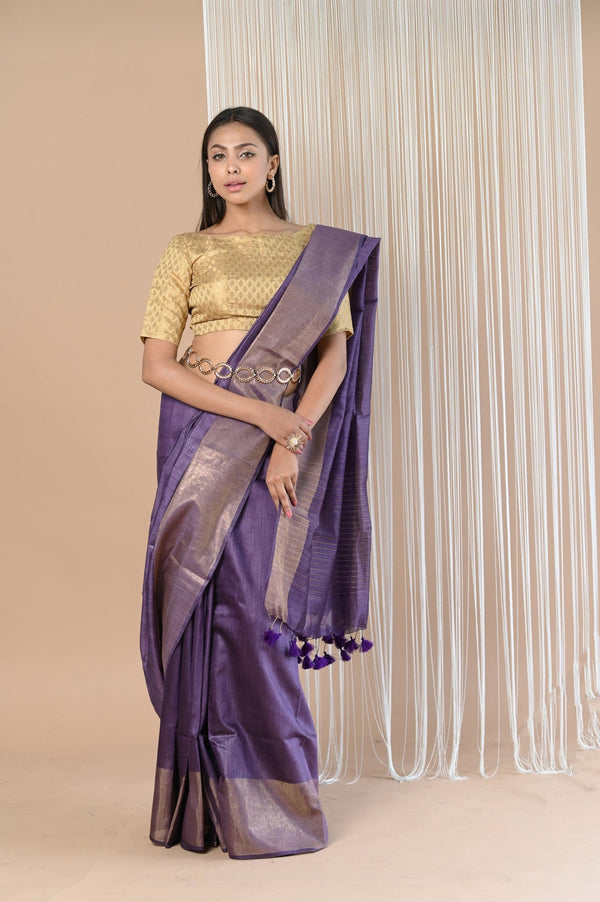 Very Much Indian Exclusive Pure Moonga Tussar Silk Saree With Beautiful Border - Distacart