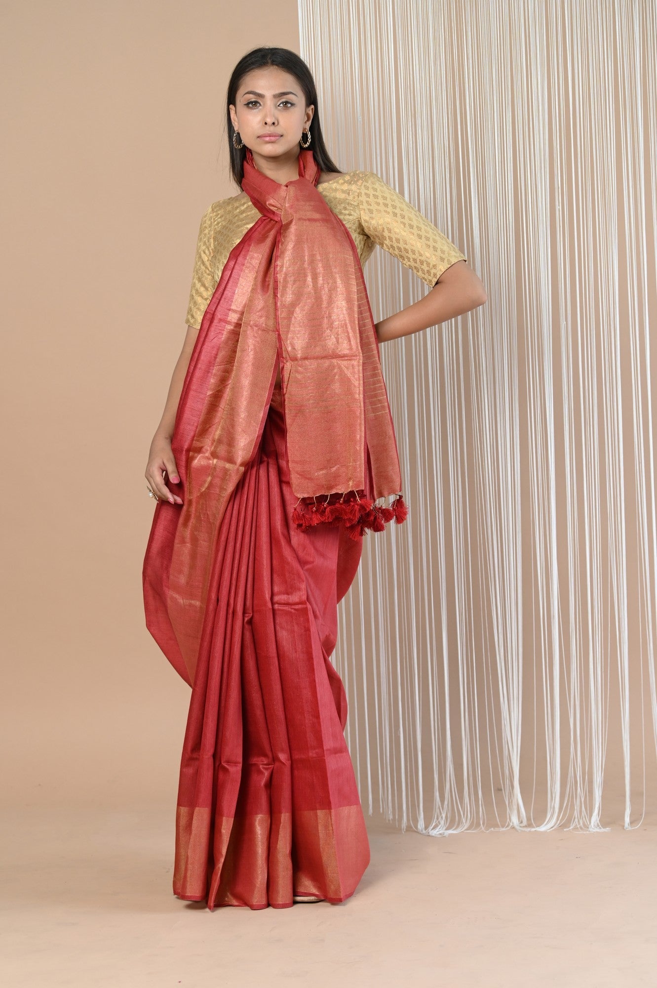 Very Much Indian Exclusive Pure Moonga Tussar Silk Saree With Beautiful Border - Distacart