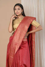 Thumbnail for Very Much Indian Exclusive Pure Moonga Tussar Silk Saree With Beautiful Border - Distacart