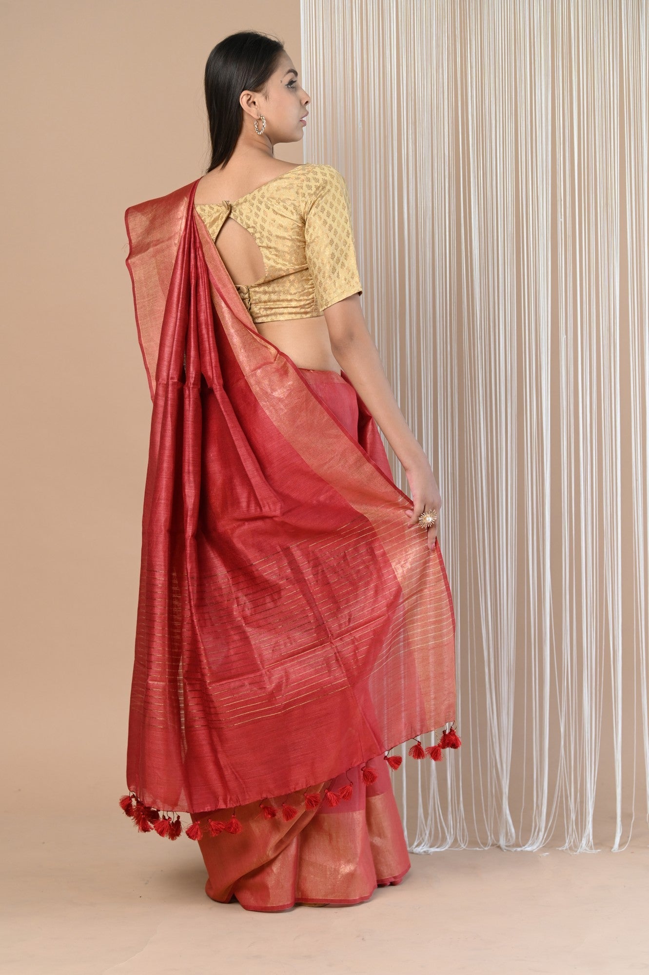 Very Much Indian Exclusive Pure Moonga Tussar Silk Saree With Beautiful Border - Distacart