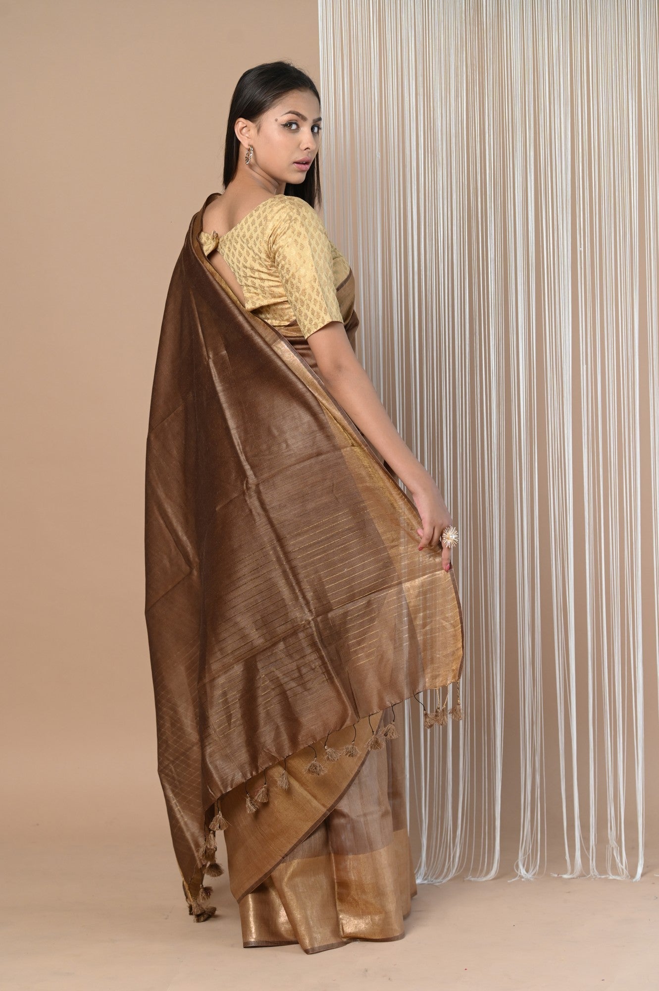 Very Much Indian Exclusive Pure Moonga Tussar Silk Saree With Beautiful Border - Distacart