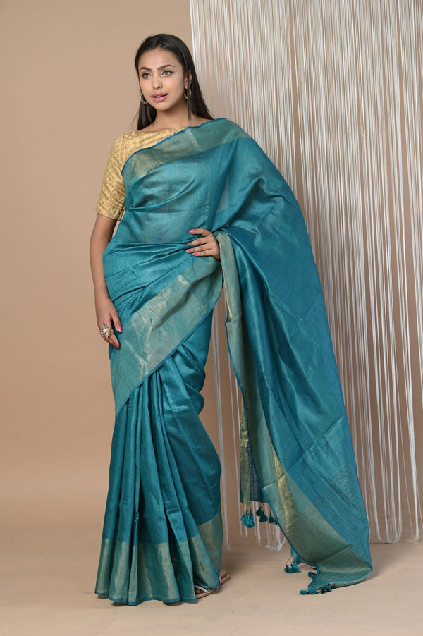 Very Much Indian Exclusive Pure Moonga Tussar Silk Saree With Beautiful Border - Distacart
