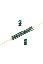 Thumbnail for Mominos Fashion Johar Kamal Gold-Plated Finish Stone Choker For Women (Green) - Distacart