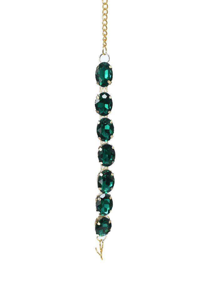 Mominos Fashion Johar Kamal Gold-Plated Finish Stone Choker For Women (Green) - Distacart