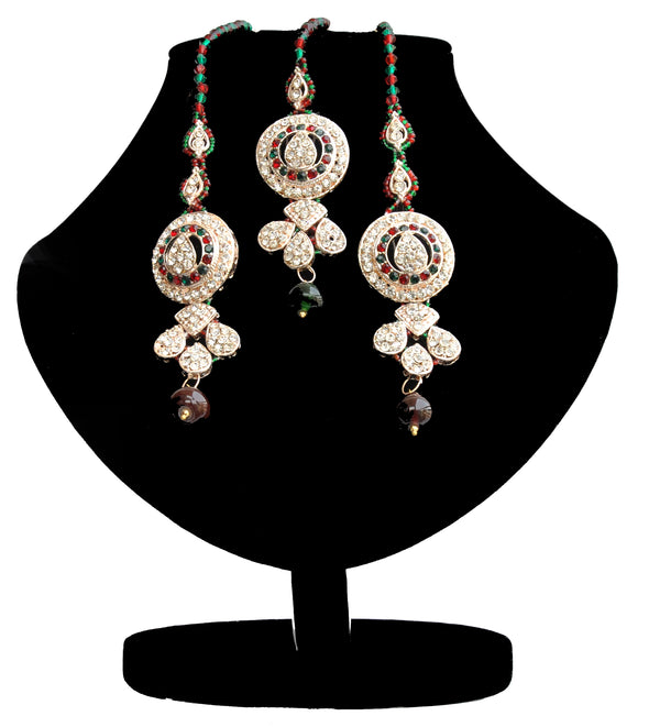 Gold-Plated Alloy Handcrafted Semi Bridal Grand Look Necklace Set - The Pari - Distacart