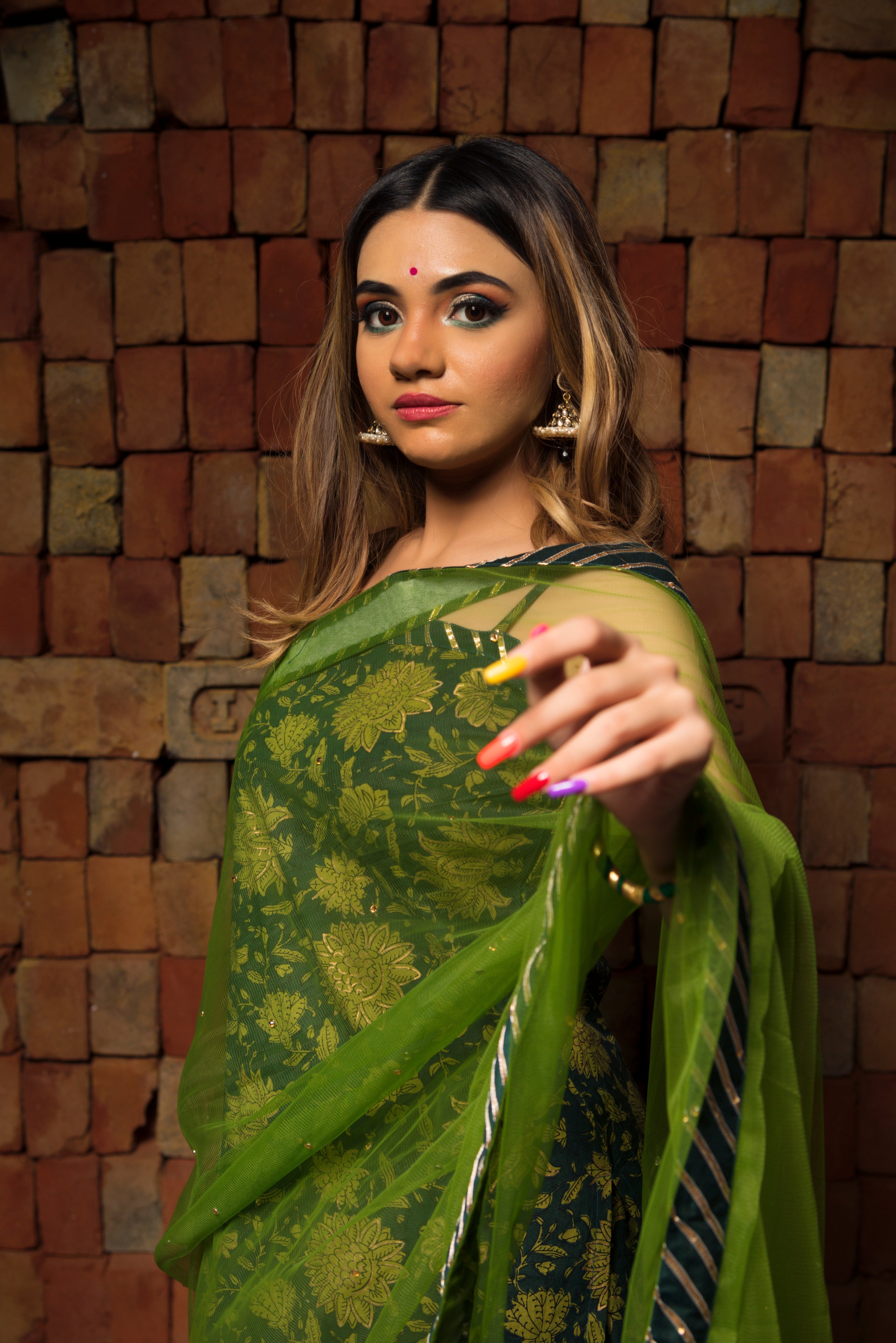 Pomcha Jaipur Orchid Green Hand Block Pure Cotton Suit Set - Distacart