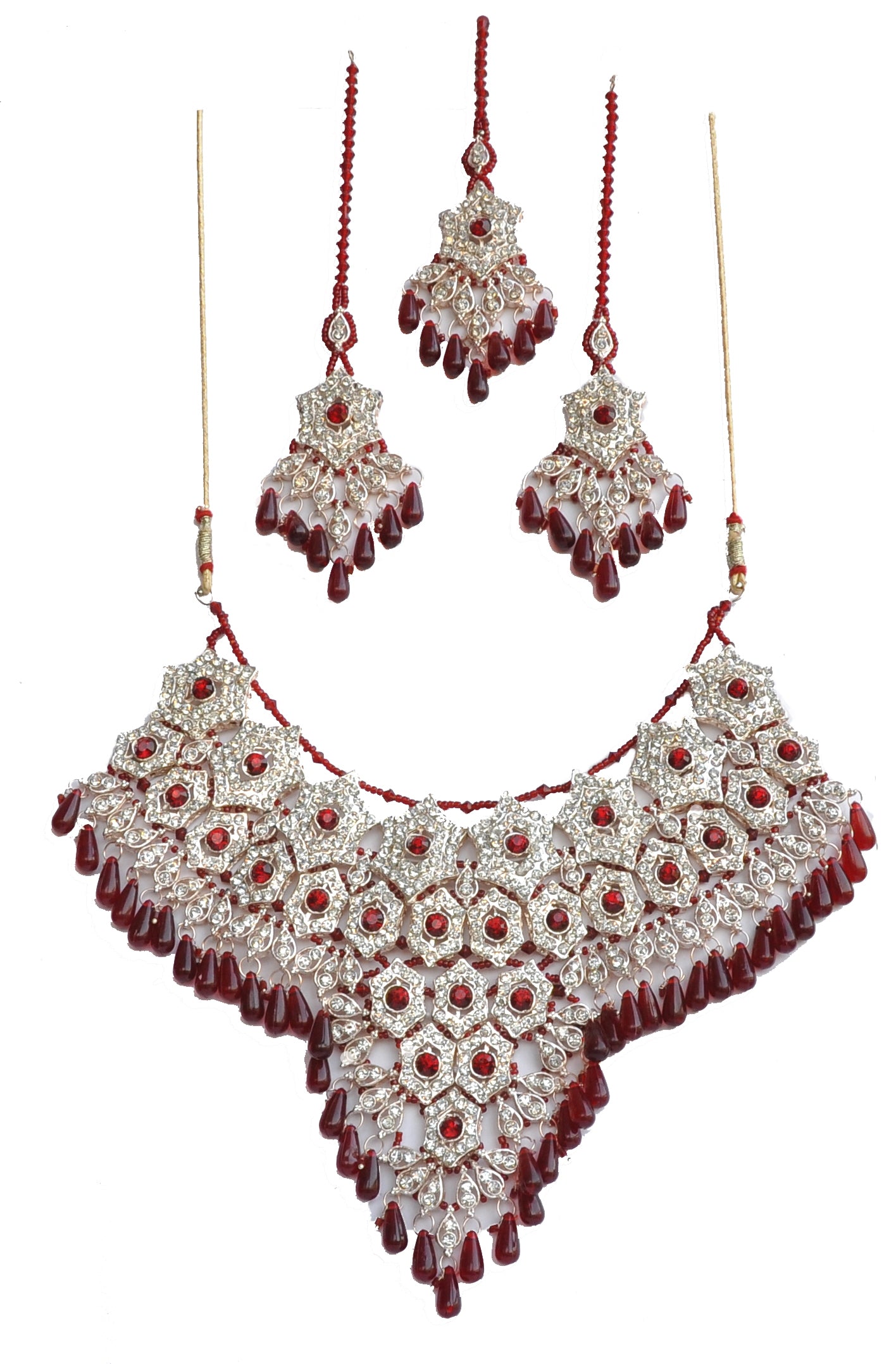 Gold-Plated Alloy Handcrafted Semi Bridal Grand Look Necklace Set - The Pari - Distacart