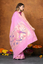 Thumbnail for Very Much Indian EXCLUSIVE! Handloom Pure Cotton Paithani With Hand bandhani Work and Traditional Parrot Pallu - Distacart