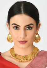 Thumbnail for Mominos Fashion Johar Kamal Gold-Plated Brass Finish Stone/Beads Choker For Women (Golden) - Distacart
