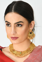 Thumbnail for Mominos Fashion Johar Kamal Gold-Plated Brass Finish Stone/Beads Choker For Women (Golden) - Distacart