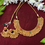 Thumbnail for Mominos Fashion Johar Kamal Gold-Plated Brass Finish Stone/Beads Choker For Women (Golden) - Distacart
