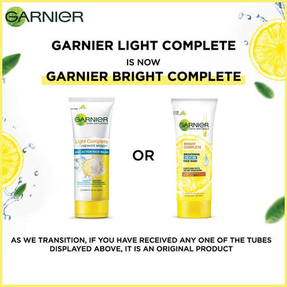 Garnier Bright Complete Brightening Duo Action Face Wash - Distacart