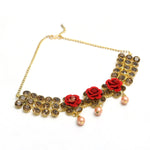 Thumbnail for Mominos Fashion Johar Kamal Gold-Plated Brass Finish Stone/Pearls Choker For Women (Golden) - Distacart
