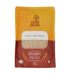 Pure & Sure White Urad Dal Whole Organic Pulses
